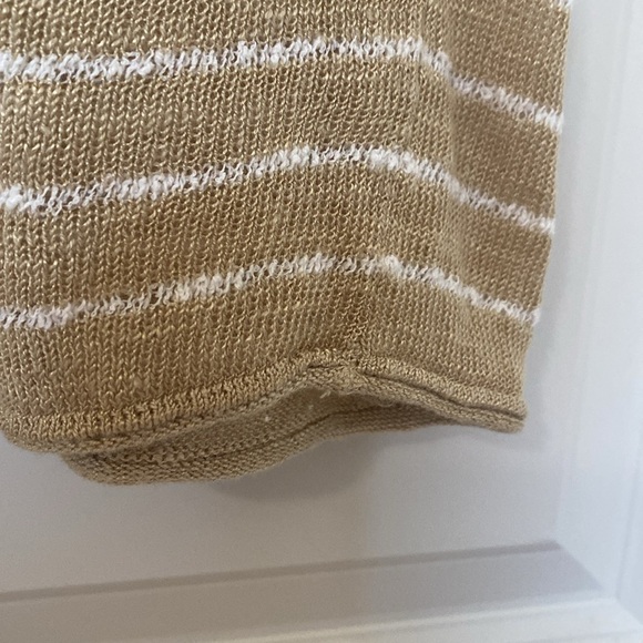 J.Jill Linen Blend Sweater Womens L Lightweight Oversized Boxy Striped Coastal - Picture 5 of 8